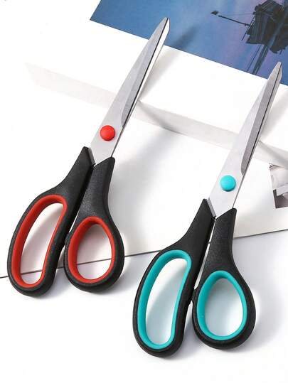 1pc Stainless Steel Scissors, Multipurpose Sewing Craft Fabric Scissors, Comfort-Grip Handles Household Shears For Office Sewing And Art Supplies, Art DIY Scissors, Craft Scissors, Right/Left Handles