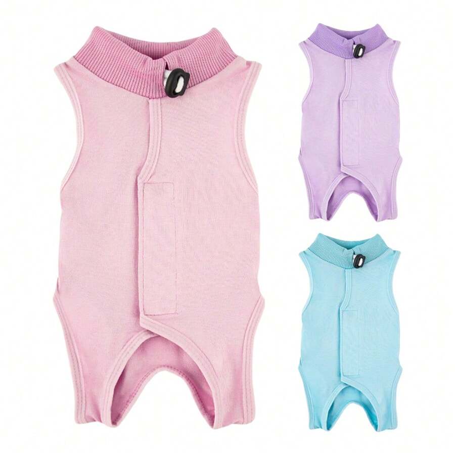 Cat Surgery Recovery Suit, Prevents Licking After Surgery, Breathable Soft Comfortable, Post-Operative Protective Clothing For Cats, Pink - Pink - View 1