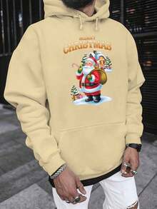 Sudadera con capucha con cordón y estampado de letras para hombre, para otoño - Albaricoque - Ver 5