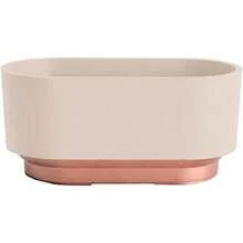 HC Companies Sorrento - Maceta suculenta de plástico Ligero para Interiores con Drenaje, bizcocho de Vainilla(Bisque de vainilla 14 cm) - Multicolor - Ver 1