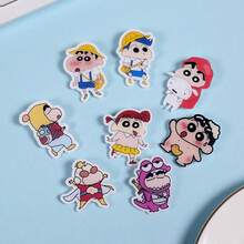 CRAYON SHINCHAN 15枚可爱卡通亚克力胸针，蜡笔小新徽章，背包装饰，布贴，礼物，创意礼品 - 彩色 - 查看 3