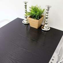 1 Roll, Black Wood Grain Peel And Stick Wallpaper, Waterproof, Oil-Resistant, Self-Adhesive, Removable PVC Wallpaper, Suitable For Kitchen, Bedroom, Living Room, Countertops, Furniture, Bathroom, Home Renovation - Black - View 6