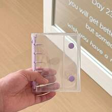 M5 Multi-Color Macaron Loose Leaf Shell And Inner Pages, Loose Leaf Storage Book, Replaceable Inner Pages, Suitable For Office Storage, Photo/Postcard Storage, School Supplies - Clear - View 12