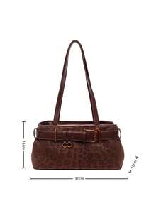 Túi đeo hông PU màu xanh mới mùa xuân, Túi đeo vai thời trang tối giản dành cho nữ khi đi làm hàng ngày, hẹn hò, mua sắm - Cà phê - Xem 4