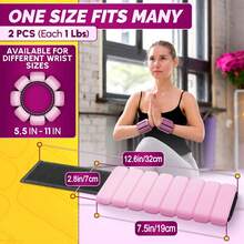 1对可调节腕踝负重带，采用亲肤硅胶材质，男女通用，适用于有氧运动、手臂和腿部力量训练，模块化承重设计，适合家庭健身、瑜伽、普拉提、步行、徒步旅行等运动。