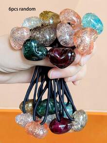 12/6pcs High Elasticity Hair Ties, Sweet Hair Accessories, Basic Non-Damaging - Suitable For Girls And Women, Daily Essential - Multicolor - View 32
