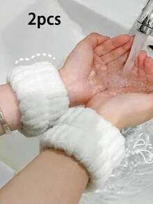 2条/4条装洁面腕带，洁面腕带，腕巾，护肤臂带，化妆，腕套，SPA，腕带 - 彩色 - 查看 11