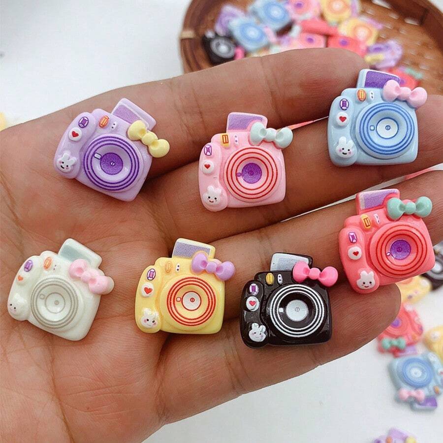 10/20/30pcs Cartoon Train, Ship, Airplane Transportation Resin Accessories, Suitable For Jewelry Making, Hair Clip & Hair Band DIY Materials - Random Mix - Transportation - View 1