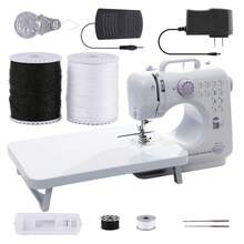Senmeo Portable Electric Sewing Machine Pro, Lightweight Compact Easy To Use, 12 Stitches Patterns Adjustable Speed Overlock, For Parents Beginners Hobbyists, Perfect For Repair DIY Crafting - 粉紅色+可伸縮桌子 - 查看 1