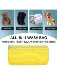 2 Reusable Shoe Washing Bags - Suitable For Sports Shoes, Mesh Shoes, Lazy Artifact Household Shoes Multi-Functional Stain Removal And Anti-Deformation Fast Washing Bag, Washing Machine Clothing Care Bag, Laundry Bag, 1 Washing Machine Shoe Bag Suitable For All Types Of Shoes - Yellow, Gray Protective Shoe Bag, - Multicolor - View 8