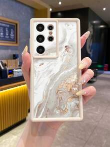 1 Stück Premium Mode Glitzer Marmor Muster Handyhülle, kompatibel mit iPhone 17/17 Pro/17 Pro Max/Air/16/15/14/13/12/11 Pro MAX, S25/S25 FE/S25 Edge, Redmi, OPPO, Realme, Infinix Serie. Matt beige Linsenrahmen Stufendesign stoßfeste Weiche Hülle, Stufenlinsenrahmendesign, dickes Material ohne Qualitätsprobleme oder Defekte.