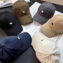 Mũ lưỡi trai nữ mùa hè mới, mũ bóng chày thời trang thêu hình gấu kiểu retro, mũ lưỡi trai unisex chống nắng, đa năng. - màu đen - Xem 6