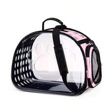 Bolso para mascotas diagonal, transpirable y portátil. Mochila para gatos plegable y transparente. Capacidad pequeña de 3 libras, capacidad grande de 10 libras - Rojo - Ver 1