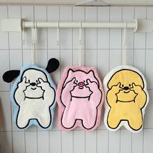 Cute Biye Small Animal Hand Towel, Suitable Bathroom And Kitchen, Hangable Absorbent Towel, Available In 4 Colors - Chú chó con màu trắng - Xem 9