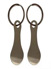 1pc Stainless Steel Supermarket Shopping Cart Token Keychain, Keyring Accessory, No Coin Needed, Convenient Christmas Gift - Multicolor - View 7