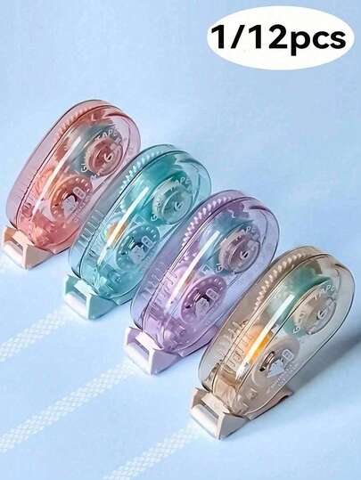 1-12Pcs Double-Sided Adhesive Dots Glue Tape, Acid Free & Archival-, DIY Scrapbooking Collage Photo Album School Stationery Supplies Roller Tape,Permanent Tape Roller Tape Runner, Perfect For Adhesive Tape Dispenser For Crafts And Scrapbooking