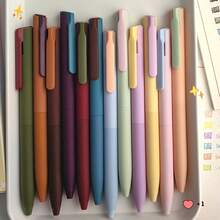 一套6/8支装Morandi彩色可伸缩凝胶笔,多色圆珠笔,学生彩色笔,丙烯颜料,绘画工具套装,颜料,荧光笔,适用于办公、学习标记、书法、笔记本标记、学校用品、返校文具 - 莫蘭迪色-6色 - 查看 12