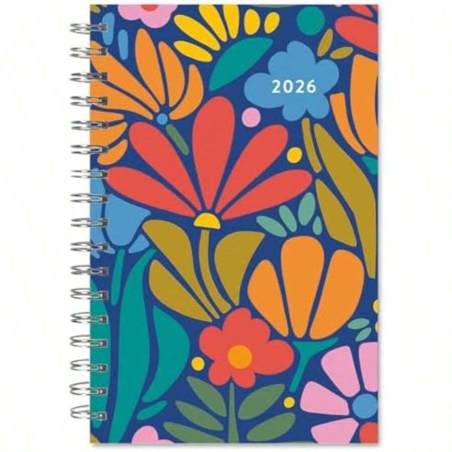 Agenda semanal y mensual 2026, calendario de compromiso de 16 meses: septiembre de 2025 a diciembre de 2026: jardín de hongos(Folksy Florals) - Multicolor - Ver 1