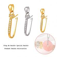 1个18K金通用吊坠扣，护身符扣，专为DIY设计，镶嵌玉石/玉石吊坠扣 - 彩色 - 查看 1