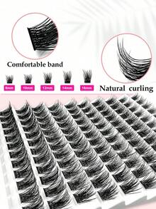 120pcs Individual False Eyelashes, DIY Eyelash Extension, Lightweight Criss-Cross Soft Daily Cluster Lashes, Thin Band Natural Look Fake Eyelashes - C - View 4