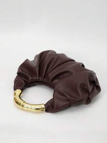SIMUTINE Bolso de mano único y de alta calidad con forma de nube para mujeres, nuevo bolso plegado de estilo elegante para llevar debajo del brazo, bolso de mano pequeño y de moda, material de PU, adecuado para uso diario, compras, ir al trabajo y la universidad - Burdeos - Ver 8