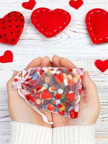 1/5/10/20/40 piezas Bolsas de organza con cordón con diseño de corazón rojo, bolsas de regalo sorpresa para fiestas, bolsas de recuerdo para bodas, regalos para damas de honor, obsequios para invitados, bolsitas para joyas, regalos de fiesta, bolsas de red para dulces, adecuadas para fiestas, Pascua, Día de la Madre, bodas, sorpresas románticas y talla grande ocasiones. - Multicolor - Ver 2