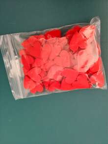 10个/50个/100个装木质红色心形装饰品，爱心，心形婚礼装饰，木制工艺品，情人节，新年派对餐桌装饰，颜色随机 - 彩色 - 查看 6