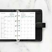 Filofax - Recambio para agenda de calendario, tamaño mini, mes para ver, papel blanco, inglés, 2026 (C68110-26)(default) - Multicolor - Ver 6