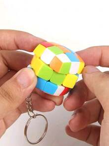 1 Llavero cubo mágico mini para hombres, llavero de rompecabezas para hombres - Multicolor - Ver 5