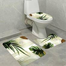 1/4件套中世纪热带波西米亚风格浴室套装，包含浴垫、U型马桶座套、马桶座套、防水浴帘、时尚门帘、窗帘、帘幔、现代浴室隔断帘 - 彩色 - 查看 6