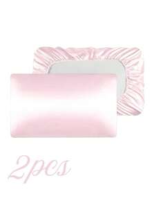 1pc/2pcs Satin Pillow Cases, Silk Pillow Cover Elastic Band Travel Pillowcover Soft Silk Satin Pillowcase For Hair Skin Standard Size/Queen Fit For Various Pillows,Secret Santa Gifts For Women,Valentine's Day Gifts, Stocking Fillers, Personalised Gifts, Christmas Gifts
