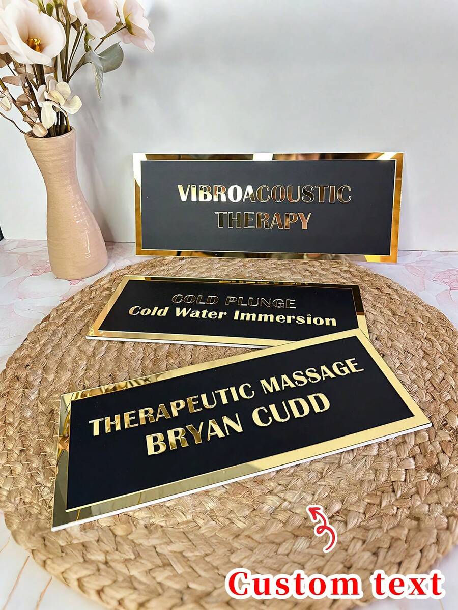 Customized 3D Acrylic Nameplate Or Wall Sign, Modern Salon Signage (With Stand), Commercial Signage, Commercial Nameplate, Spa, Clinic, Hotel Suite, Office Acrylic Nameplate, Room Number, Bathroom Sign, Custom Commercial Nameplate With Card Clip: Office, Clinic, Hotel Commercial Nameplate, Can Be Hung On The Door, Customized Office Nameplate: 3D Corporate Plaque, Beauty Salon Or Clinic Nameplate - Nhiều màu - Xem 1