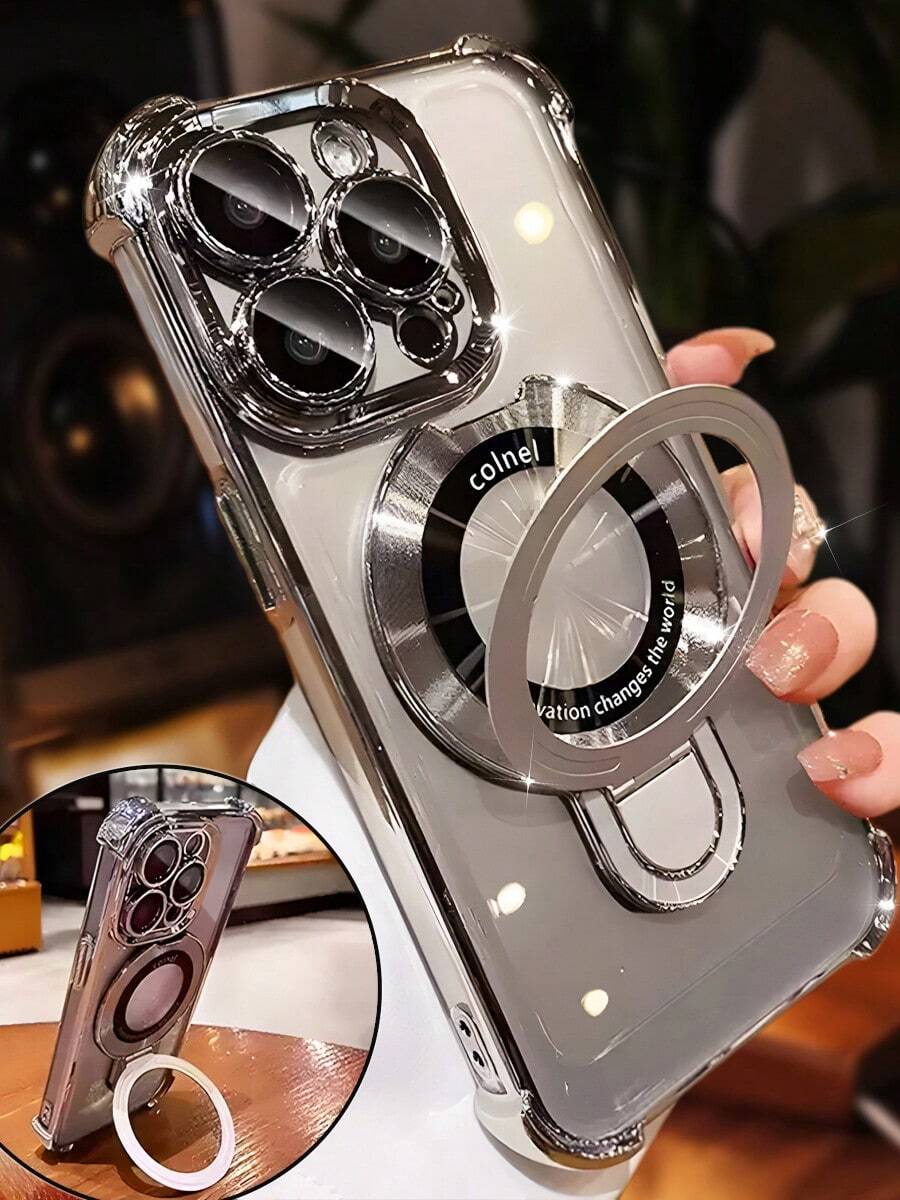 Transparent Shock-Proof Phone Case, Silver Silicone Material, Anti-Fall And Shock-Proof, Compatible With 6-16, Galaxy S8-S25, A03-A73, Note 8-20 And Redmi/Honor/MOTO/OPPO/Infinix Phones, Summer Inspired Design