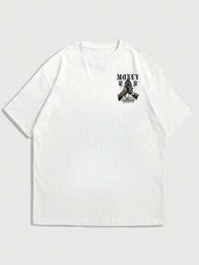 Zrgoth Men's Casual Versatile Simple Money Print Element Short Sleeve T-Shirt - White - View 7