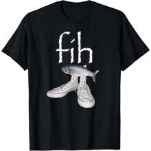 Fih Shoes Fish Funny Misspelled Fish Fih Calling Humor-Shirt - 黑色 - 查看 9