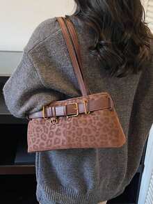 Túi đeo hông PU màu xanh mới mùa xuân, Túi đeo vai thời trang tối giản dành cho nữ khi đi làm hàng ngày, hẹn hò, mua sắm - Cà phê - Xem 5