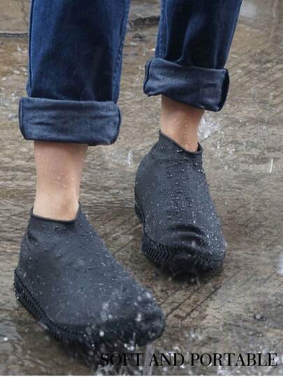 1/3 双装加厚防滑鞋套 - 弹性开口，高品质，适合骑行、徒步、通勤 - 可重复使用的雨靴套（易于穿脱，适合大多数鞋子） - 男女皆宜的理想礼物（黑色），高品质鞋具，贴合设计，鞋套，户外活动必备，易于穿戴，加厚防护层，户外爱好者的完美之选，感恩节礼物，闺蜜节礼物，送给小狗，嘉年华，春夏精选，伴娘礼物，房间装饰，卧室装饰，海滩，旅行，男士，女士，度假，妇女节，旅行必备，婚礼回礼，Y2K，卧室，汽车配件，厨房装饰，可爱小物，母亲节礼物，卧室装饰，花园，厨房装饰，夏季，海滩，旅行必备，房间装饰，软萌，毕业季礼物