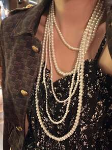 1 Set Fashionable & Elegant Multi-Layer Pearl Necklace & Earrings Set