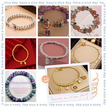 1-350 Pieces Crystal And Micro Pave  Bracelet Random 1 Piece - Bohemian Style, Natural Amethyst Bracelet, Pumpkin Bracelet, Cuban Chain Bracelet, Luxurious Pearl Bracelet, Versatile Water Drop Bracelet With Inlaid DiamondsNo Matter Which Model It Is, It's Always A Highly Sought-After Surprise - Limited Edition| Act Quickly To Ensure You Can Enjoy This Unforgettable Thrilling And Fun Experience.It Is An Ideal Gift For Daily Wear Or As A Present For Friends And Family.Also Perfect Accessory For Festival Celebrations Such As Valentine's Day, Christmas And Spring Festival - 彩色隨機1條 - 查看 4