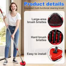 4 - Section Adjustable Stainless Steel Spin Replacement Handle For Floor Cleaning, 30" - 58" Length, Threaded Joint - 1套不鏽鋼拖把桿,粗螺紋 - 查看 5