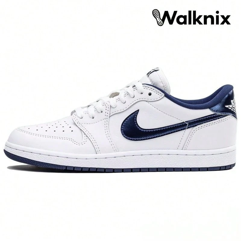 Air Jordan 1 Retro Low '85 OG 'Metallic Blue' 2024 White Summit-White Navy Sneakers Men FB9933-141 - 彩色 - 查看 1
