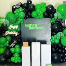 46PCS/Green Balloons Set, Black Green 10/12 Inch Black Silver And White Balloonsfor Boys Kids Football Game Theme Birthday Baby Shower Party Decorations - Multicolor - View 4