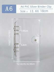 1 cái Bìa rời A5/A6, Bìa rời tối giản đa năng, Bìa 6 khoen, Bìa mềm PVC, Bìa mềm PVC có móc cài, Sổ kế hoạch PVC trong suốt, Đồ dùng cho ngày tựu trường, Thích hợp cho sổ tay, sổ kế hoạch, đồ thủ công DIY, kế hoạch tiết kiệm, Dùng cho văn phòng/trường học - Trong sáng - Xem 3
