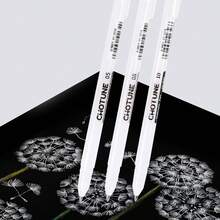 凝胶笔，3支装，0.5/0.8/1.0mm 白色荧光笔，书写流畅，适用于艺术绘画，经典白色墨水