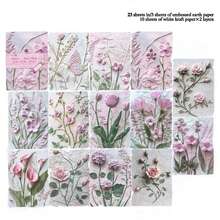 1 paquete de 23 hojas de papel decorativo vintage con plantas, flores y hojas de árboles para manualidades y scrapbooking - Unitalla - Ver 18
