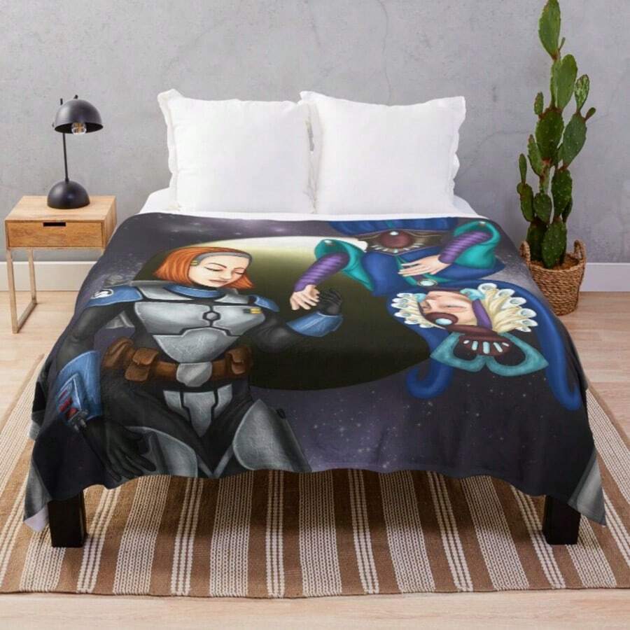 Mandalorian Kryze Sisters Bo Katan And Satine Fleece Throw Blanket, Super Soft Flannel Couch Bed Blanket For Fans, Women Warriors Themed Gift, Lightweight Warm 50x60 Inches - Main Image Color - View 1