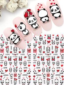 Ziua Îndrăgostiților unghii autocolante romantice drăguț Panda dragoste design decalcomanii Festival decorare artă slider DIY manichiură accesorii instrument