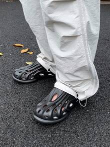 XIXITIAO 1双镂空休闲多功能透气凉鞋，时尚户外软底防滑沙滩徒步鞋 - 黑與白 - 查看 6