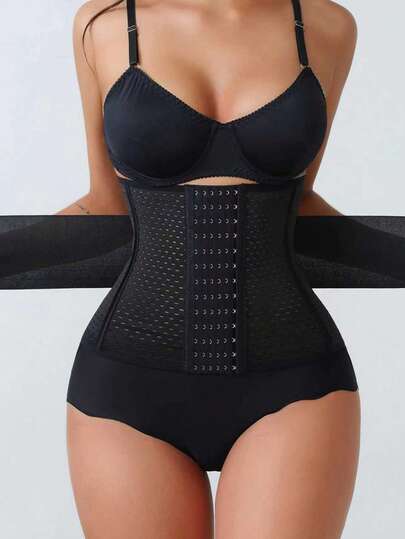 Entrenador de cintura para mujer, cinturilla transpirable con 6 ganchos, moldeador corporal adelgazante para deportes