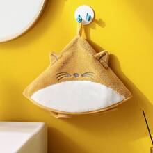 1 Piece Cartoon Hand Towel, Hanging Cute Absorbent Towel, Kitchen Non-Shedding Thickened Cloth, Quick-Dry Absorbent Handkerchief - 灰粉紅色 - 查看 4